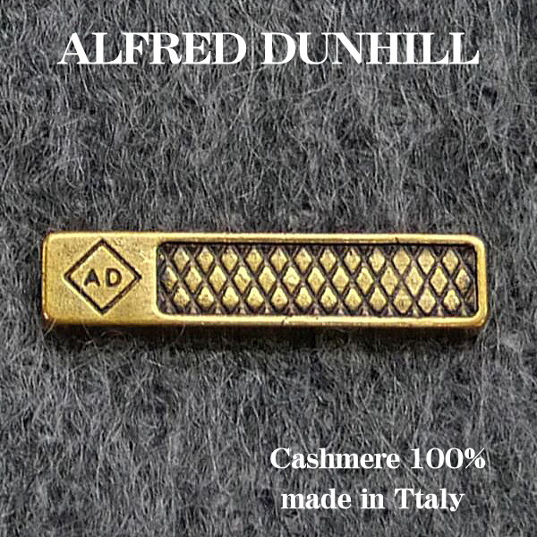 Alfred dunhill アルフレッド ダンヒル メンズマフラー カシミア100％マフラー ダブルフェイス仕様 グレー×ブラック イタリー製_3