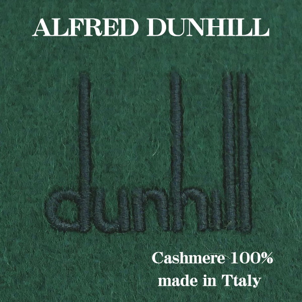 Alfred dunhill アルフレッド ダンヒル メンズマフラー カシミア100％マフラー ダブルフェイス仕様 グリーン×ネイビーブルー イタリー製_3
