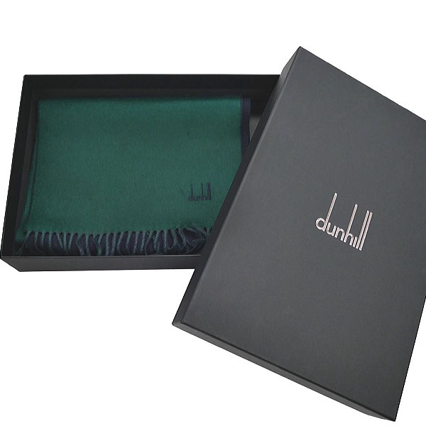Alfred dunhill アルフレッド ダンヒル メンズマフラー カシミア100％マフラー ダブルフェイス仕様 グリーン×ネイビーブルー イタリー製_5