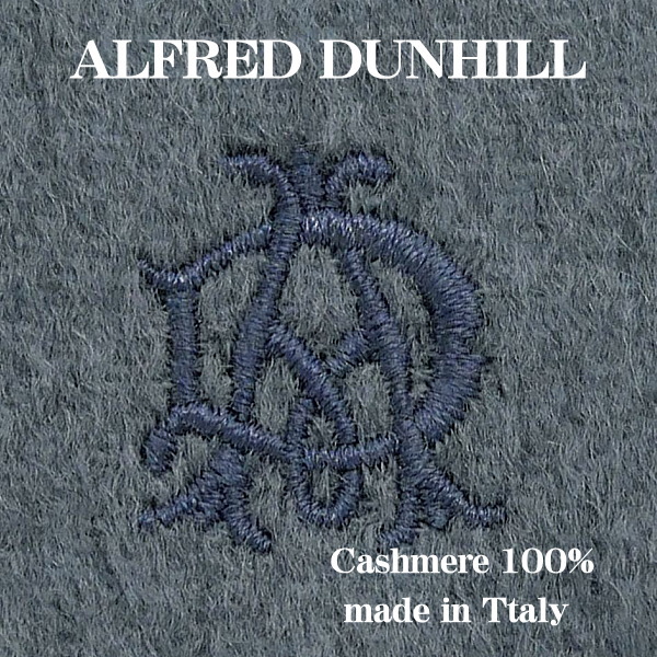Alfred dunhill アルフレッド ダンヒル メンズマフラー カシミア100％マフラー ダブルフェイス仕様 ブルー×ネイビーブルー イタリー製_3