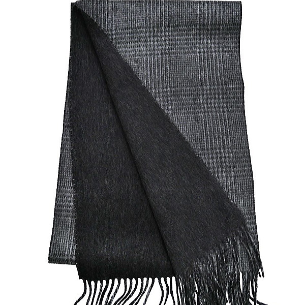 Alfred dunhill アルフレッド ダンヒル メンズマフラー カシミア100％マフラー ダブルフェイス仕様 グレー×ブラック イタリー製_1