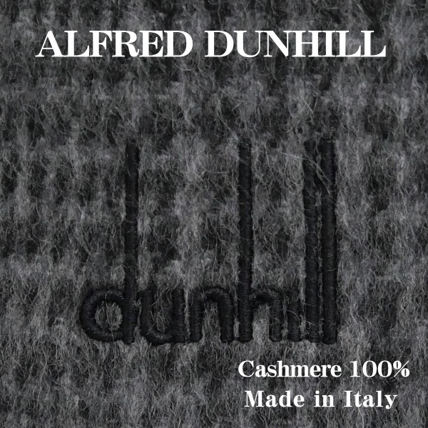 Alfred dunhill アルフレッド ダンヒル メンズマフラー カシミア100％マフラー ダブルフェイス仕様 グレー×ブラック イタリー製_3