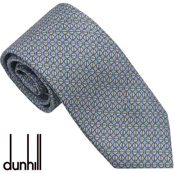 ダンヒル ネクタイ DUNHILL メンズネクタイ シルク100％ イタリー製 ライトブルー系 総柄タイプ DU21FPTP1C9450Rの通販は