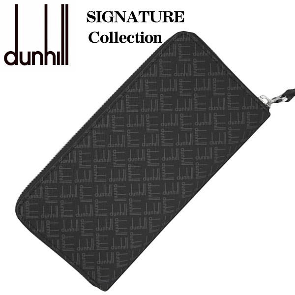 ダンヒル シグネチャー DUNHILL SIGNATURE ラウンド財布 ブラック メンズ財布 DU21R2180LT001R ギフト プレゼント 贈答品 記念品 父の日 昇進祝い