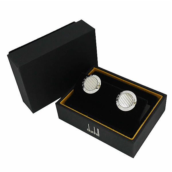 Alfred dunhill アルフレッド ダンヒル カフス カフリンクス スターリングシルバー AD COIN LINES DU25RUS8203040TU ギフトプレゼント 誕生日 父の日ギフト_1
