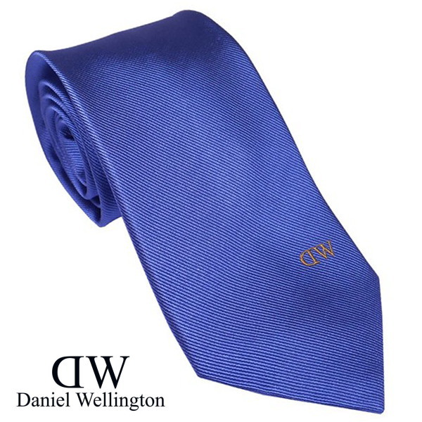 Daniel Wellington ダニエルウェリントン メンズネクタイ プレーンブルー系 ワンポイントロゴ DW02500001-264342
