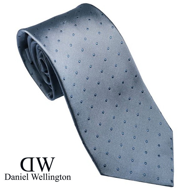Daniel Wellington ダニエルウェリントン メンズネクタイ ブルー系 ドット柄 ワンポイントロゴ DW02500007-265295