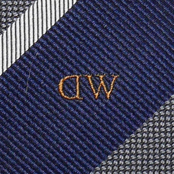 Daniel Wellington ダニエルウェリントン メンズネクタイ チーフ タイバー3点セット ネイビーブルー系 ストライプ DW02800004 ネクタイ