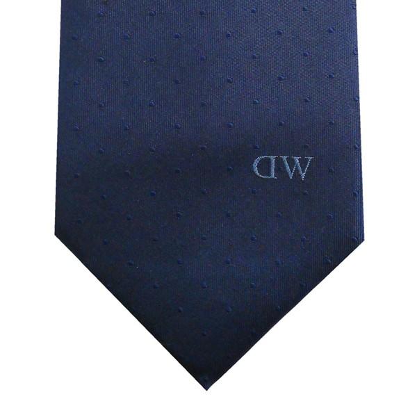 Daniel Wellington ダニエルウェリントン メンズネクタイ チーフ タイバー3点セット ネイビー系 チェック DW02800020_1