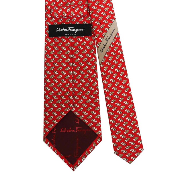 サルバトーレ フェラガモ salvatore ferrgamo ネクタイ レッド系 シルク100％ イタリー製 702642 ギフト プレゼント 贈答品 記念品 サルバトーレ フェラガモ salvatore ferrgamo ネクタイ レッド系