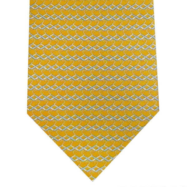 サルバトーレ フェラガモ salvatore ferrgamo ネクタイ イエロー系 シルク100％ イタリー製 712082 ギフト プレゼント 贈答品 記念品 サルバトーレ フェラガモ salvatore ferrgamo ネクタイ イエロー系