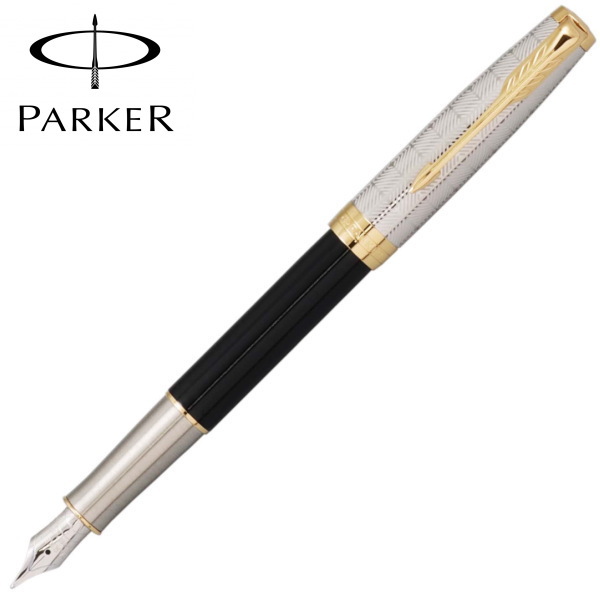 パーカー PARKER 万年筆 ソネットプレミアム メタル＆ブラックGT ペン先：F（細字） ギフトプレゼント 贈答品