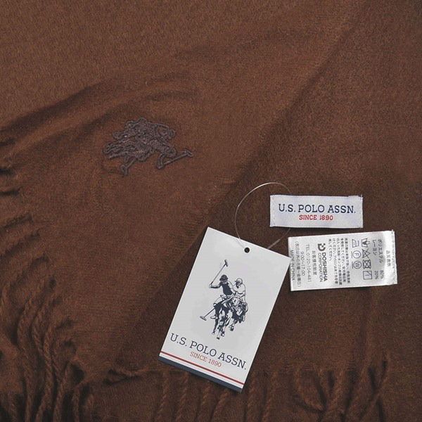 マフラー 「U.S. POLO ASSN.」USPA USPA-2012  茶色 マフラー ストール ポロ US.POLO ASSN ブラウン ブラウンロゴ