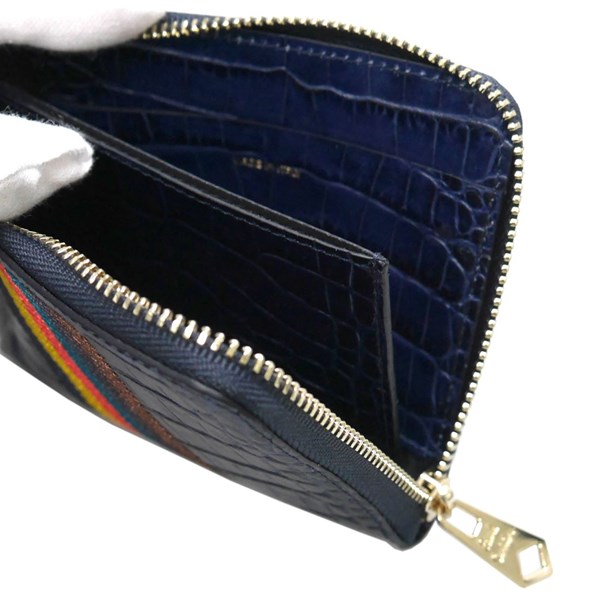 ポールスミス Paul Smith 小銭付2つ折り財布 型押しワニ ネイビー M1A-5303-A4001341 ギフト プレゼントの通販は