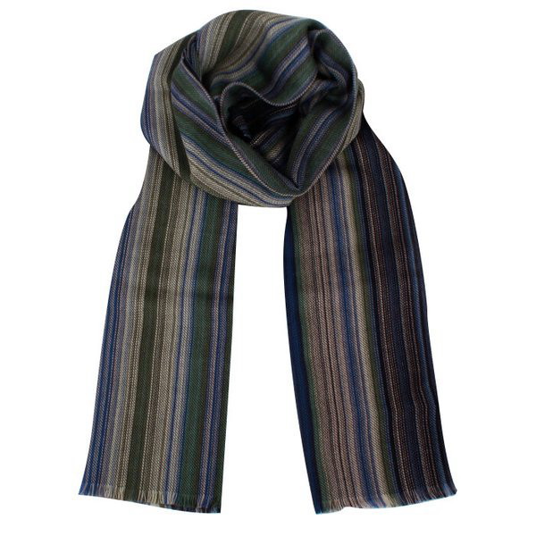 ポールスミス マフラー バージンウール100％ グリーンストライプ系 PAIL SMITH  BOTTLE GREEN M1A-150C-J322-38 ギフト プレゼント 贈答品 ポールスミス マフラー バージンウール100％ グリーンストライプ系