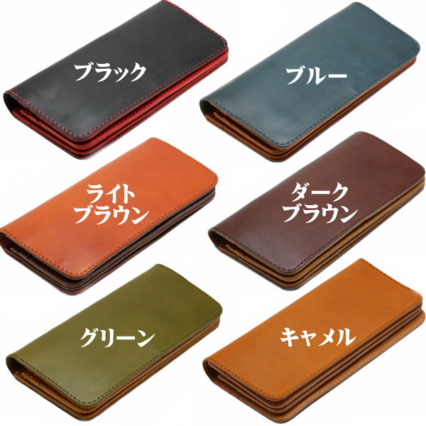 長財布 メンズ財布 キャメル 手作り品 ヌメ革財布 栃木レザー オール