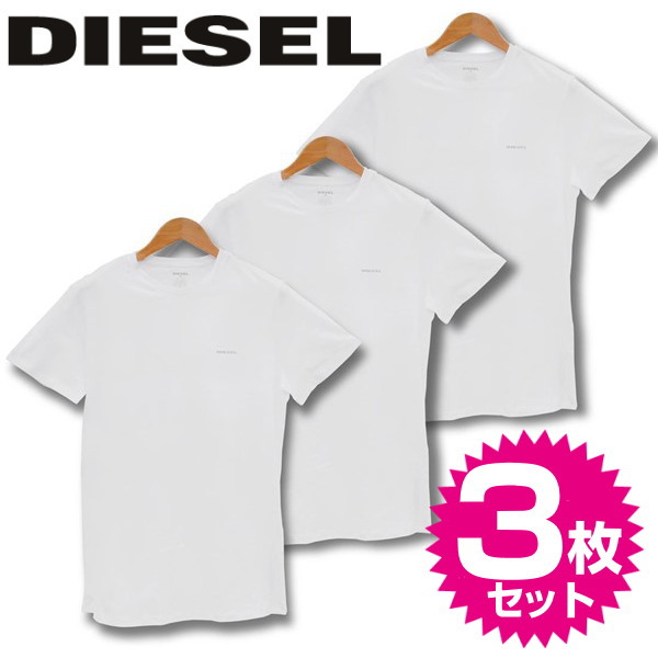 ディーゼル DIESEL アンダーウエア ラウンドネックTシャツ ホワイト コットン100％ 3枚セット Sサイズ Mサイズ Lサイズの通販は 5,051円