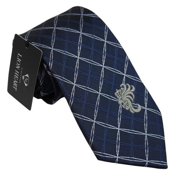 ライオンハート ネクタイ LION HEART ネイビー系 シルク100％ LH-013 ギフト プレゼント 記念品 誕生日の通販は