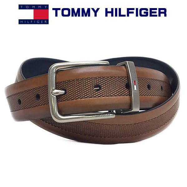 トミー・ヒルフィガー TOMMY HILFIGER メンズベルト リバーシブルベルト タン ブルー 11TL01XZ28 TAN/BLUE