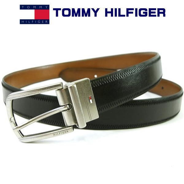 トミー・ヒルフィガー TOMMY HILFIGER メンズベルト リバーシブルベルト ブラック タン 11TL01XZ29 BLACK/TAN