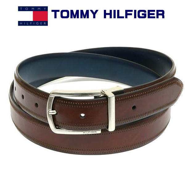 トミー・ヒルフィガー TOMMY HILFIGER メンズベルト リバーシブルベルト ブラウン ブルー 11TL01XZ29 BROWN/BLUE