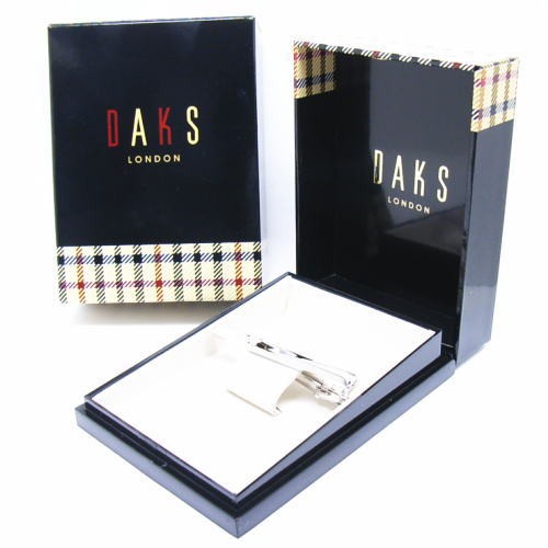 ダックス DAKS ネクタイピン タイバー チェーン付き カットガラス