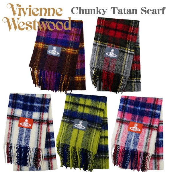 Vivienne Westwood ヴィヴィアン・ウエストウッド マフラー スカーフ アルパカ タータンチェック イエロー イタリー製 2025AW 8013014F-W01BM E401 ギフト プレゼント クリスマス_3