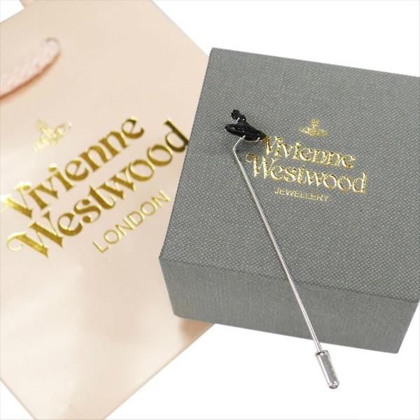 Vivienne Westwood ヴィヴィアンウエストウッド ピンズ ラベルピン ブラック＆シルバー BTP1007-4 ギフト プレゼント_1