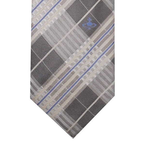 ヴィヴィアンウエストウッド ネクタイ チェック系 グレー イタリー製