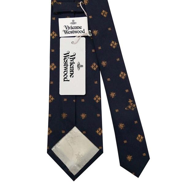Vivienne Westwood ヴィヴィアン・ウェストウッド ネクタイ ネイビーブルー系 ドット柄 イタリー製 シルク100％ AW25 81050004-W0194-K410-NAVYBLUE ギフト プレゼント Vivienne Westwood ヴィヴィアン・ウェストウッド ネクタイ ネイビー
