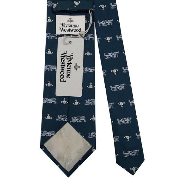 Vivienne Westwood ヴィヴィアン・ウェストウッド ネクタイ ダークグリーン系 モチーフ柄 イタリー製 シルク100％ AW25 81050004-W0195-M411-DARK GREEN ギフト プレゼント Vivienne Westwood ヴィヴィアン・ウェストウッド ネクタイ ダーク