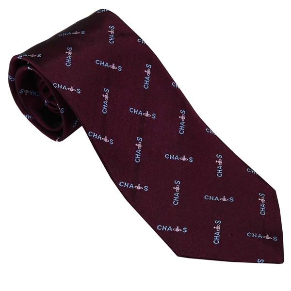 Vivienne Westwood ヴィヴィアン・ウェストウッド ネクタイ ボルドー系 モチーフ柄 イタリー製 シルク100％ AW25 81050004-W0198-I401 BORDEAUX ギフト プレゼント