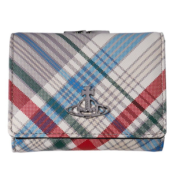 Vivienne Westwood ヴィヴィアンウエストウッド 三つ折り財布 小銭ガマ口  SAFFIANO PRINT 51010018U-L0057-PF O101 MADRAS CHECK 45,430円