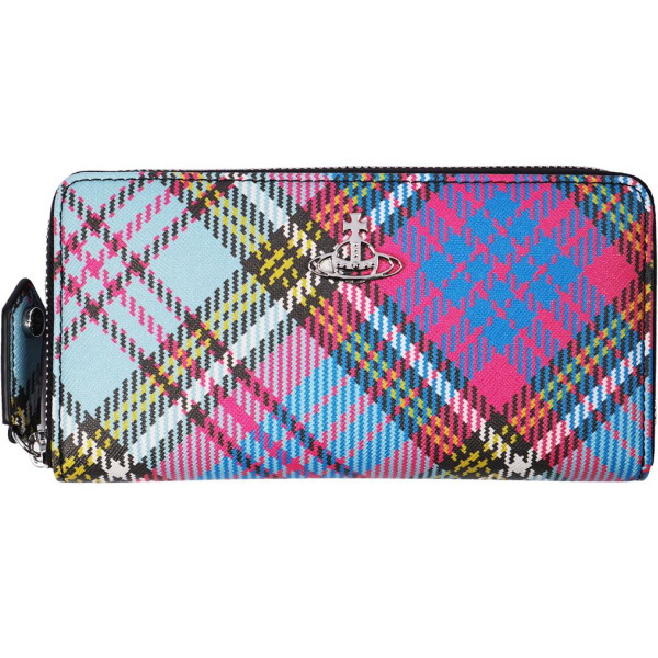 Vivienne Westwood ヴィヴィアンウエストウッド ラウンドジップ財布 BIOGREEN SAFFIANO PRINTED 51050023-S000V BIOGREEN SAFFIANO PRINTED O102 McANDY Tartan