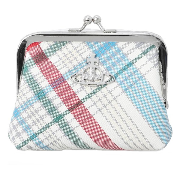 Vivienne Westwood ヴィヴィアンウエストウッド ガマ口小銭入れ SAFFIANO PRINT 52010005U-L0057-PFO101 MADRAS CHECK