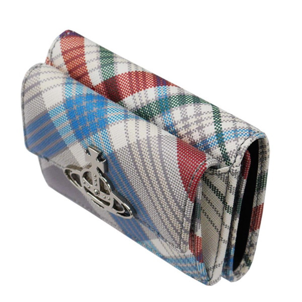 Vivienne Westwood ヴィヴィアンウエストウッド 三つ折り財布 SAFFIANO PRINT 52010013U-L0057-PFO101 MADRAS CHECK_2