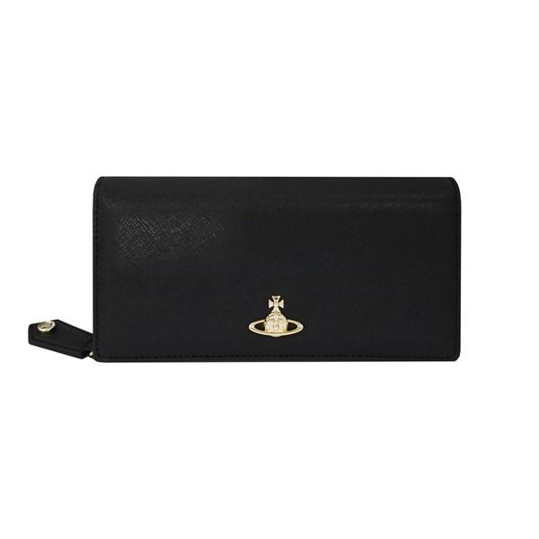 Vivienne Westwood ヴィヴィアンウエストウッド 二つ折り長財布 イタリー製 SAFFIANO CLASSIC LONG WALLET 51060025-L001N N403 BLACK