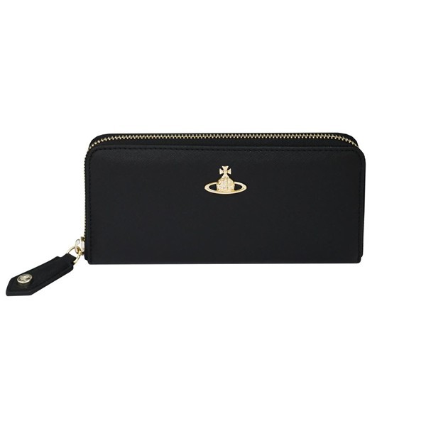 Vivienne Westwood ヴィヴィアンウエストウッド ラウンドジップ財布 イタリー製 CLASSIC ZIP ROUND WALLET SAFFIANO 51050023-L001N N403  BLACKの通販は