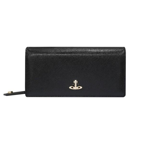 Vivienne Westwood ヴィヴィアン・ウエストウッド 長財布 DIAMANTE イタリー製 CLASSIC LONG WALLET 51050023-L0040 N401 BLACK/GOLD PLATING
