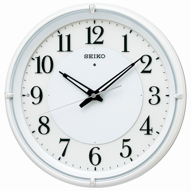 SEIKO CLOCK セイコー クロック 掛け時計 自動点灯 電波 アナログ 夜でも見える ファインライト NEO ネオ 白 パール KX233W SEIKO ［4517228039324-KX233W］_1