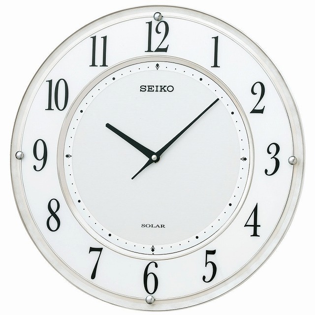 SEIKO CLOCK セイコー クロック 掛け時計 SOLAR+ ソーラープラス 電波 アナログ 薄型 白マーブル 模様 SF506W SEIKO ［4517228035593-SF506W］_1
