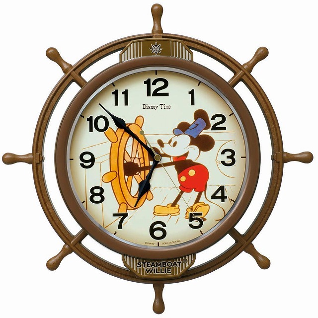 SEIKO CLOCK セイコー クロック 掛け時計 茶 本体サイズ:39.6×39.6×6.1cm ミッキーマウス 電波 アナログ 飾り振り子 FW583A ［4517228039775-FW583A］_1