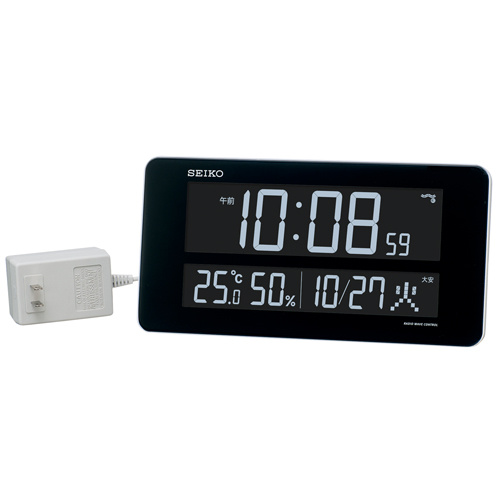 SEIKO CLOCK セイコー クロック 時計 交流式カラー液晶デジタル 掛時計 置時計 電波掛置兼用時計(白塗装) DL208W [4517228036835-DL208W]_1