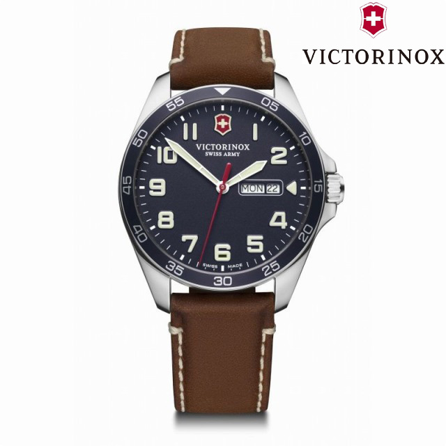 ビクトリノックス VICTORINOX FIELDFORCE フィールドフォース(ブルー) レザーストラップ (ブラウン) 241848 腕時計 メンズ