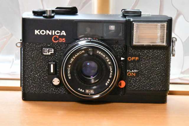 【中古　保証付 送料無料】Konica コニカ C35 EF HEXANON フィルムカメラ コニカ ミノルタ 中古 フィルムカメラ ブラック【中古】