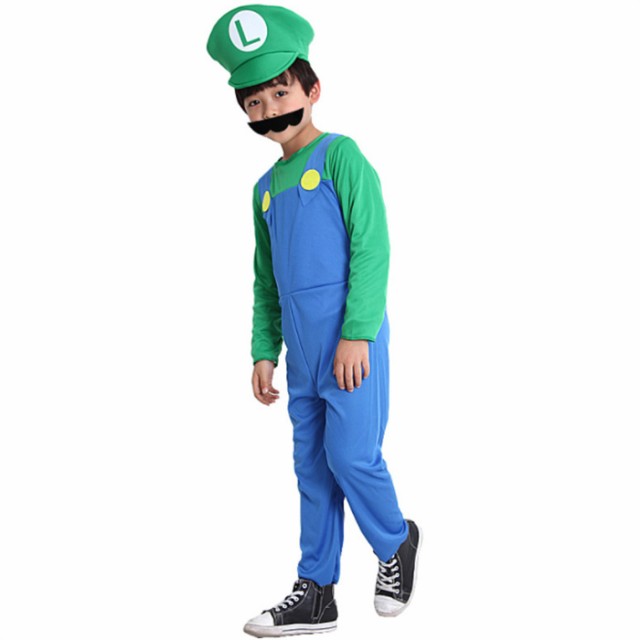 送料無料！ハロウィン 仮装 コスプレ衣装 子供服大人用マリオ風