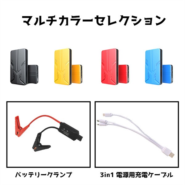 ジャンプスターター 12V車用エンジンスターター 12000mAh モバイルバッテリー ポータブル充電器 USB出力 スマホ急速充電器 LED 防災グッズ PSE認証