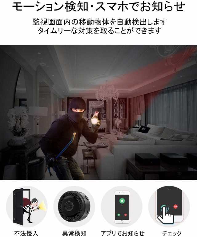 翌日発送 小型カメラ 隠しカメラ Wifi 監視カメラ 4k高画質 Wifi対応 遠隔操作 スパイカメラ 防犯カメラ 長時間録画 バイクに取り付けの通販はau Pay マーケット モダニク