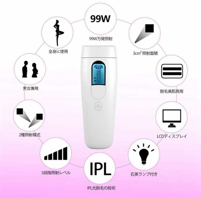 改良版 脱毛器 レーザー Ipl光脱毛器 光美容器 自宅 永久脱毛 美肌機能搭載 99万発 5段階 自動連続照射 冷感脱毛 家庭用脱毛器 おの通販はau Pay マーケット モダニク