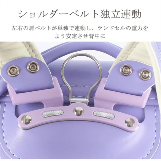 送料無料！新作 6年間保証 ランドセル 女の子 小学生通学カバン 高級人工皮革パール生地 ワンタッチロック ハート＆蝶結び刺繍 6 付 ギフト 小学生通学カバン 自動ロック 軽量大容量防水加工_10